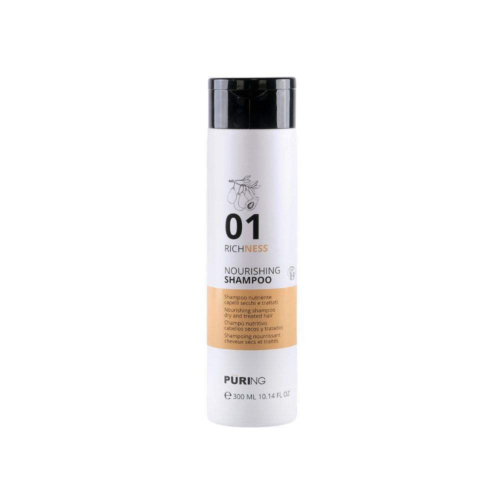 Puring 01 Richness Kuru Yıpranmış Saçlar için Avokado ve İpek Proteini Besleyici Onarıcı Şampuan 300ml