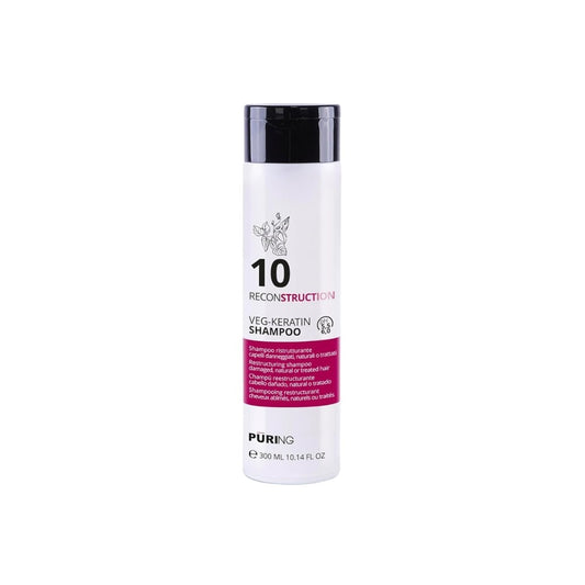 Puring 10 Reconstruction Yıpranmış Saçlar için Bitkisel Keratin ve Amino Asitli Onarıcı Şampuan 300ml