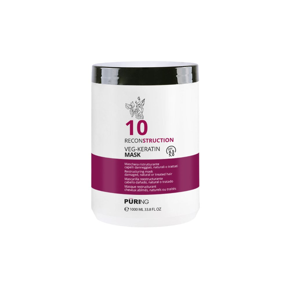 Puring 10 Reconstruction Yıpranmış Saçlar için Bitkisel Keratin ve Amino Asitli Onarıcı Saç Maskesi 1000ml