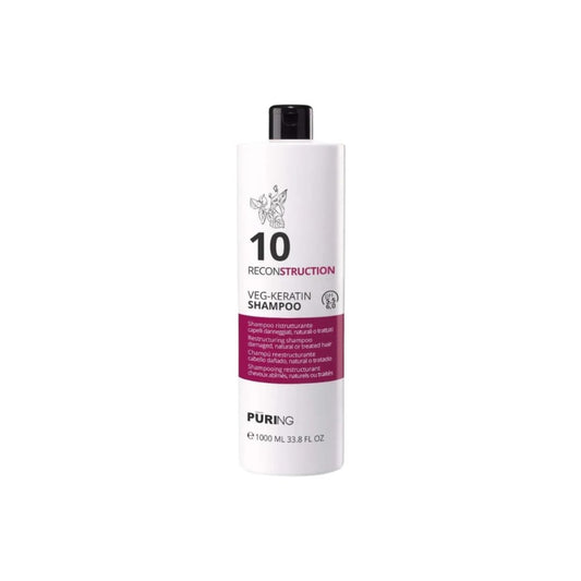 Puring 10 Reconstruction Yıpranmış Saçlar için Bitkisel Keratin ve Amino Asitli Onarıcı Şampuan 1000ml
