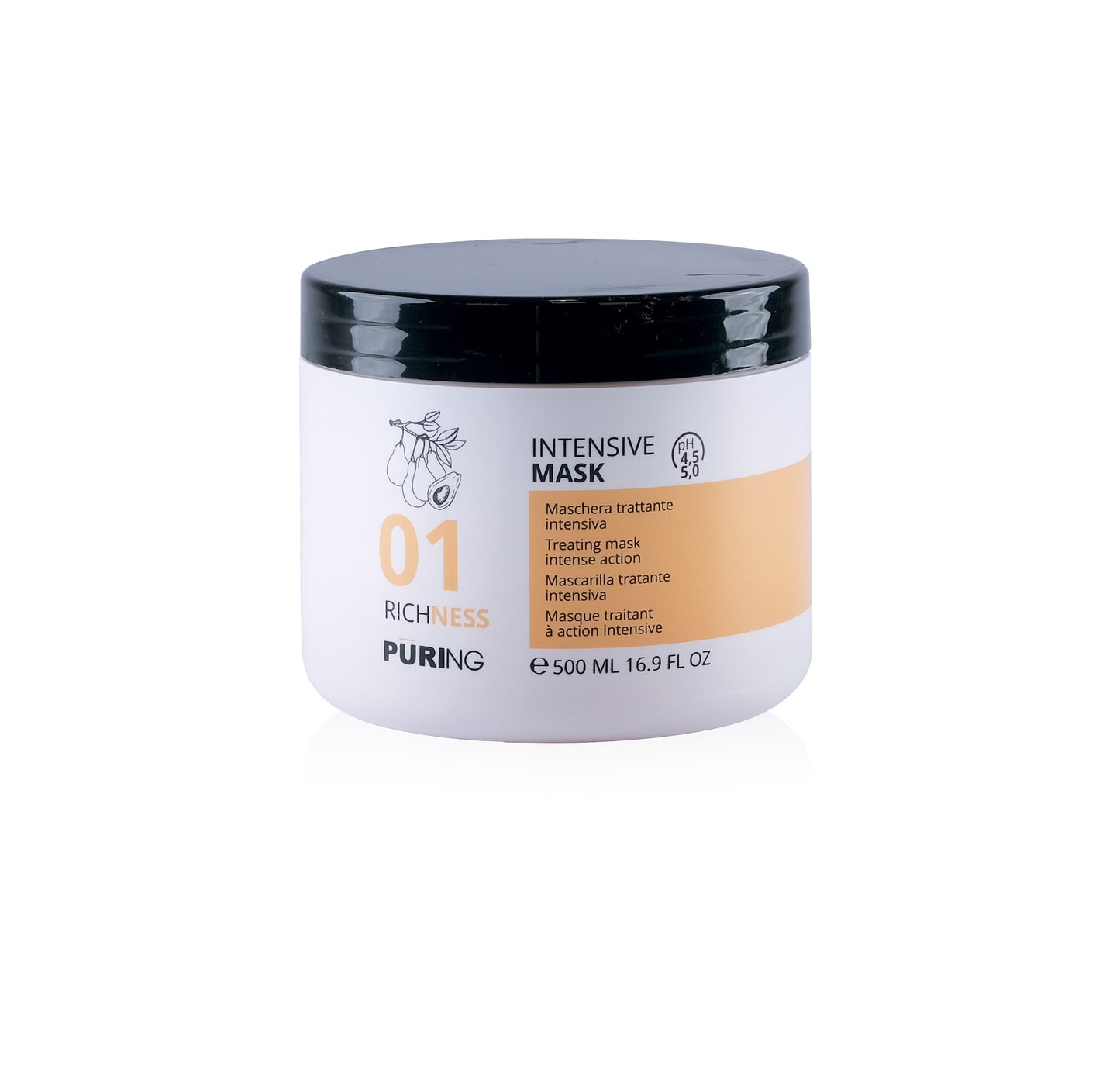 Puring 01 Richness Kuru Yıpranmış Saçlar için Avokado ve Keten Tohumu Yağı Besleyici Onarıcı Saç Maskesi 500ml
